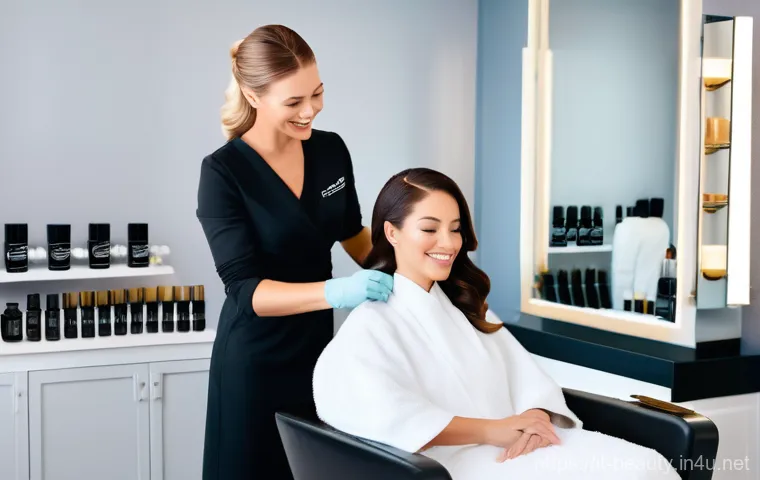 미용사 일일 매출 관리 방법 - The Enhanced Salon Experience**
    "A bright, modern hair salon with warm, inviting lighting. A fem...