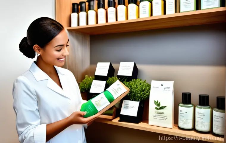 피부 미용사의 하루 일과 - **Prompt 2: The Art of Touch and Technology**
    "A skilled female esthetician, with a serene and f...