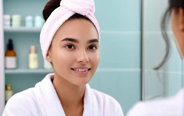 메이크업 강의 준비 방법 - **Prompt 1: Pre-Lesson Skincare Routine**
    A young woman, approximately 20-25 years old, with cle...