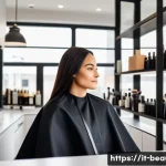 미용사 실무 과정에서 배우는 것들 - A professional hair stylist in a modern Italian salon carefully analyzing a female client's face sha...